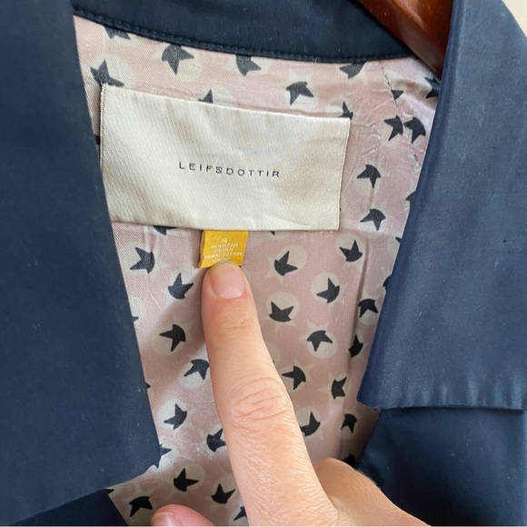 Anthropologie Leifsdottir Navy Blue Collar Sheath Dress - Picture 5 of 7